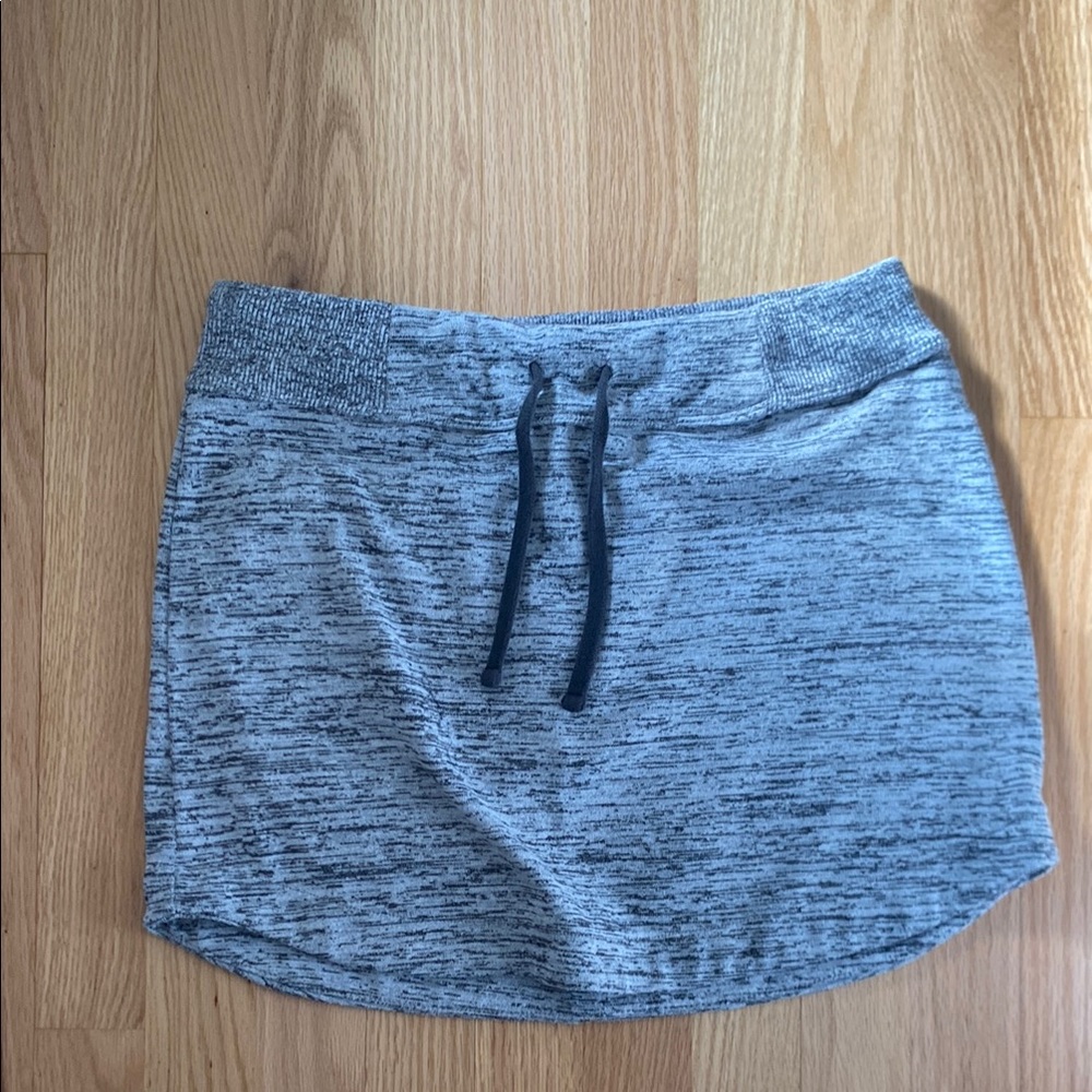 Athleta Heather Gray Mini Skirt with Drawstring